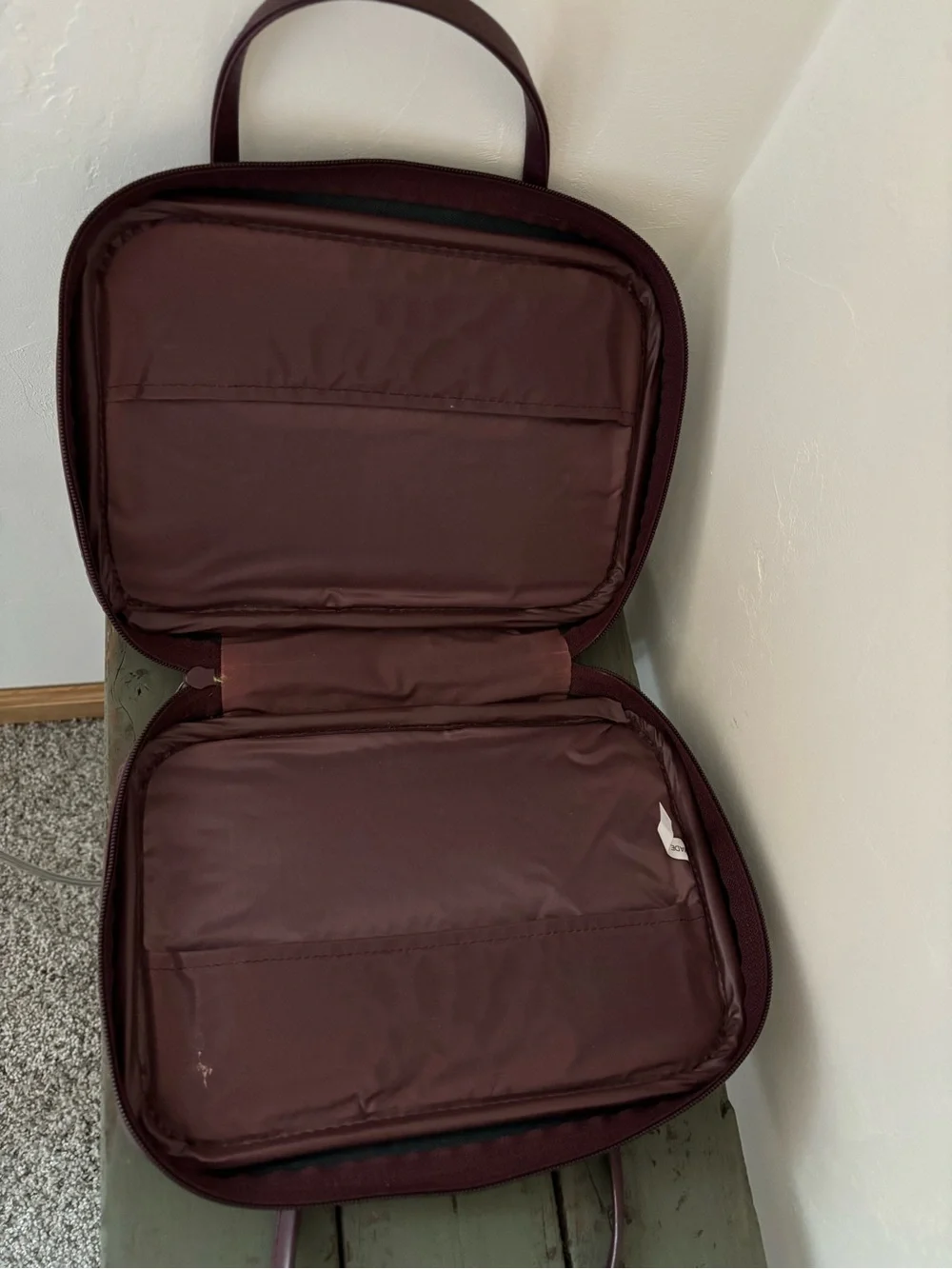 Plum Leather Toiletry Bag